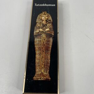 Vintage Tutankhamun Cards 2 Full Decks Metal Collector Case King Tut Egypt READ